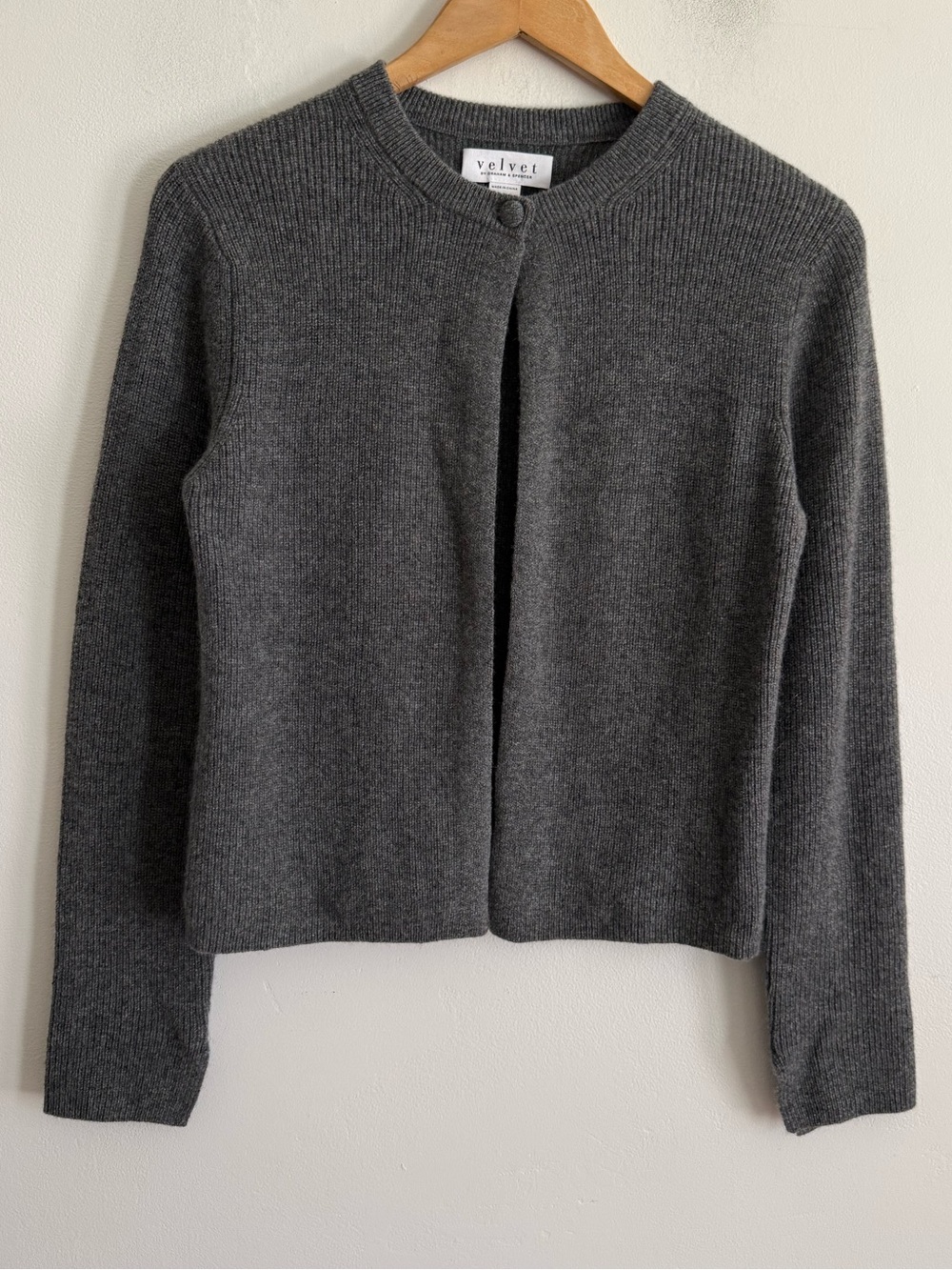 Velvet by Graham & Spencer 100% Cashmere Cropped Cardigan Sweater – XS
